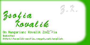 zsofia kovalik business card